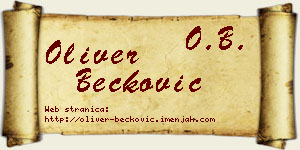 Oliver Bećković vizit kartica